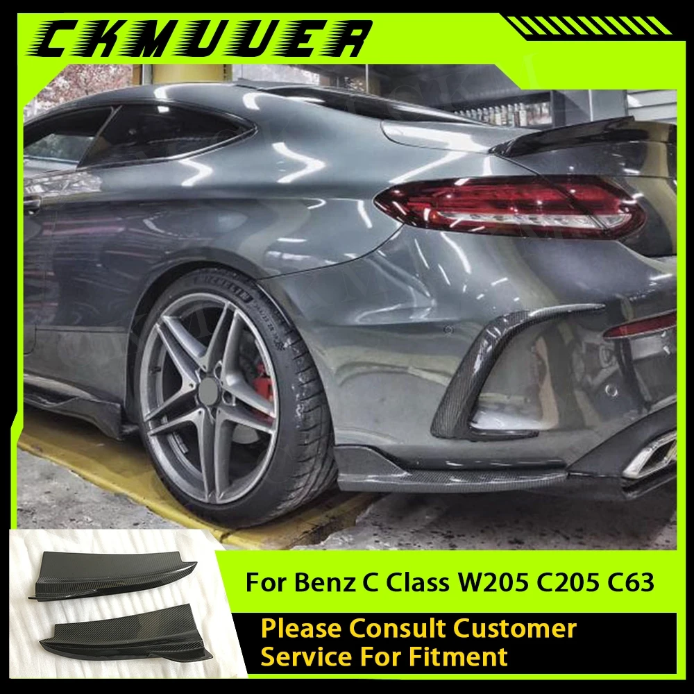 

CKMUUER Carbon Fiber CupWings Rear Bumper Lip Splitters Aprons Flaps for Mercedes Benz C Class W205 C205 C63 2015 - 2019
