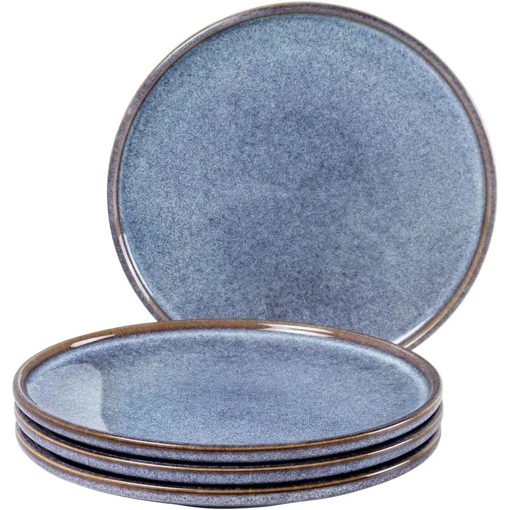 

Ceramic Dessert Plates - Dinner Salad Plates Set of 4, 8.25 Inch Round Serving Dishes Set for Pasta - Stoneware Dinnerware Set K
