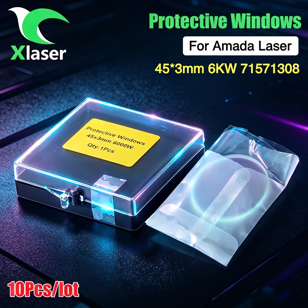 XLaser 10pcs/lot High Quality Laser Protective Windows 45*3mm 0-6000W 71571308 Cover Slides For Amada Fiber Laser Cutting Head