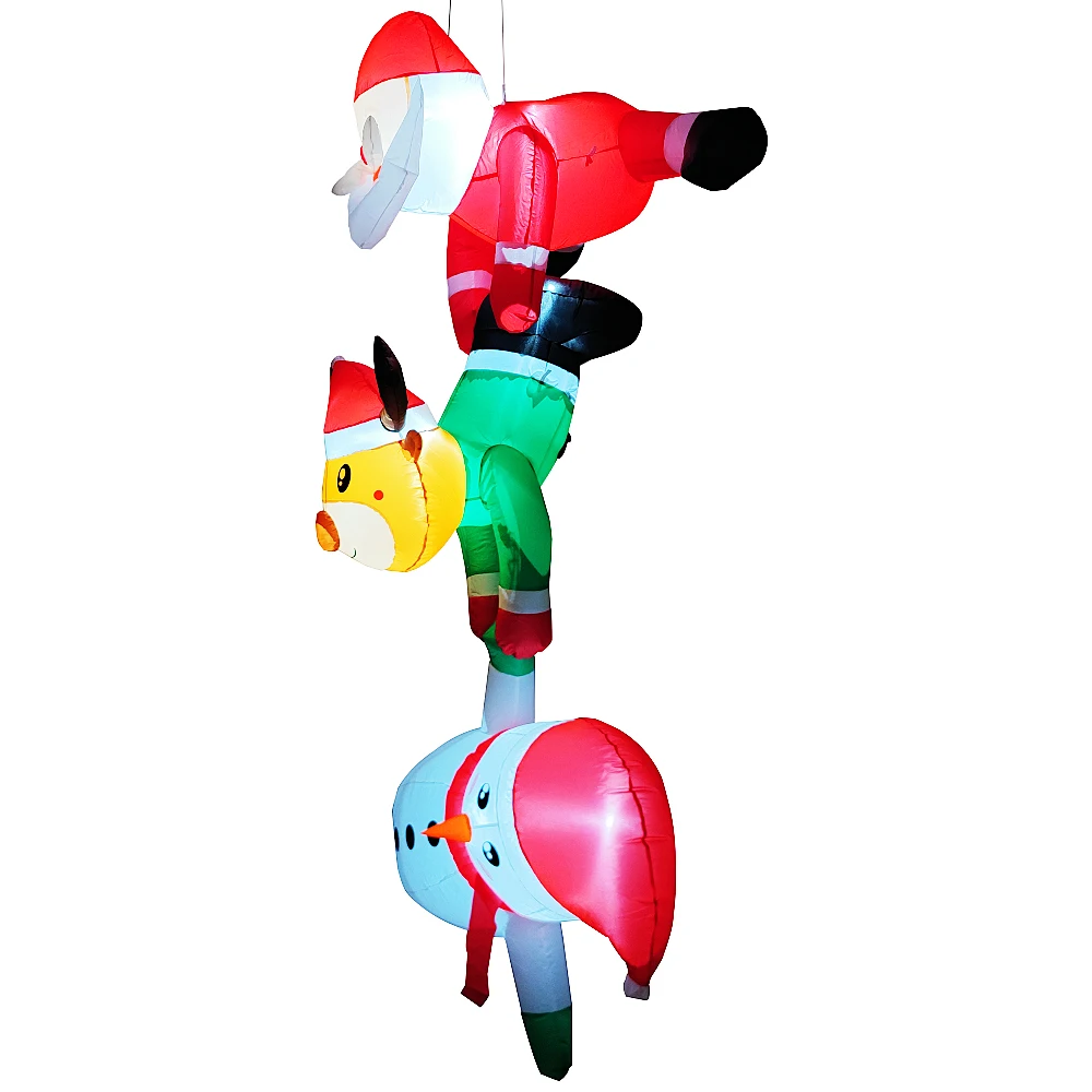 8FT عيد الميلاد نفخ ثلج الرنة سانتا كلوز ساحة ديكور المدمج في LED ، لعيد الميلاد في الهواء الطلق شعاع سقف شجرة زينة الحفلات #5