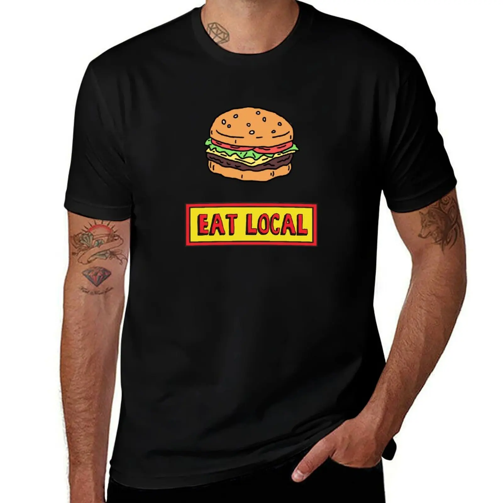 Eat Local T-Shirt Work Outdoor Short Sleeve Tee
