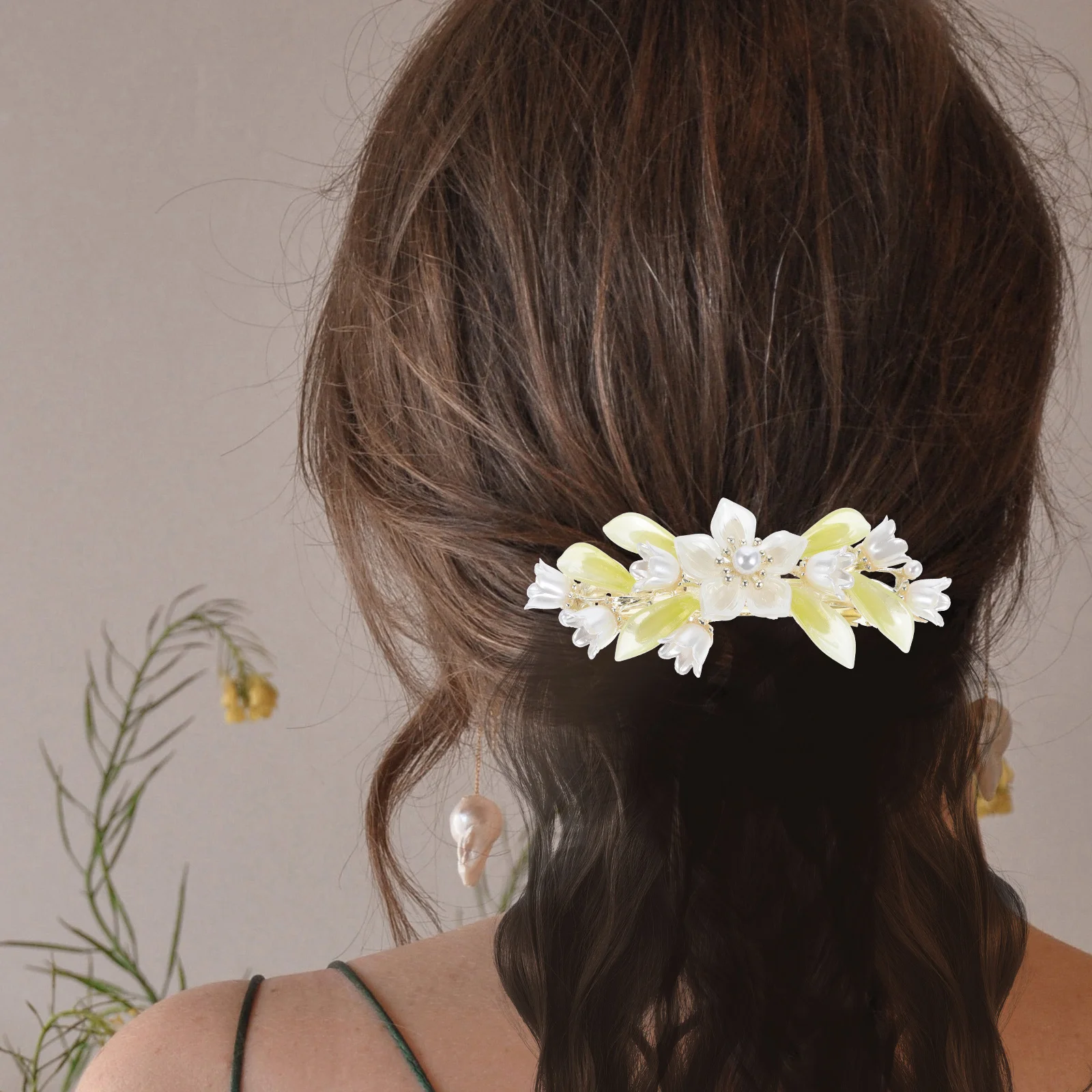 

Lily Of Valley Clip Metal Barrette For Women Thick Lily Of The Valley Barrette Hair Flower Hair Accessories Styling Clip Gift