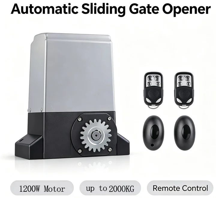 1200W 2000KG Sliding Gate Opener Bluetooth Wireless Remote Control Automatic Sliding Door Motor 110V/220V Heavy Duty Gate Drive