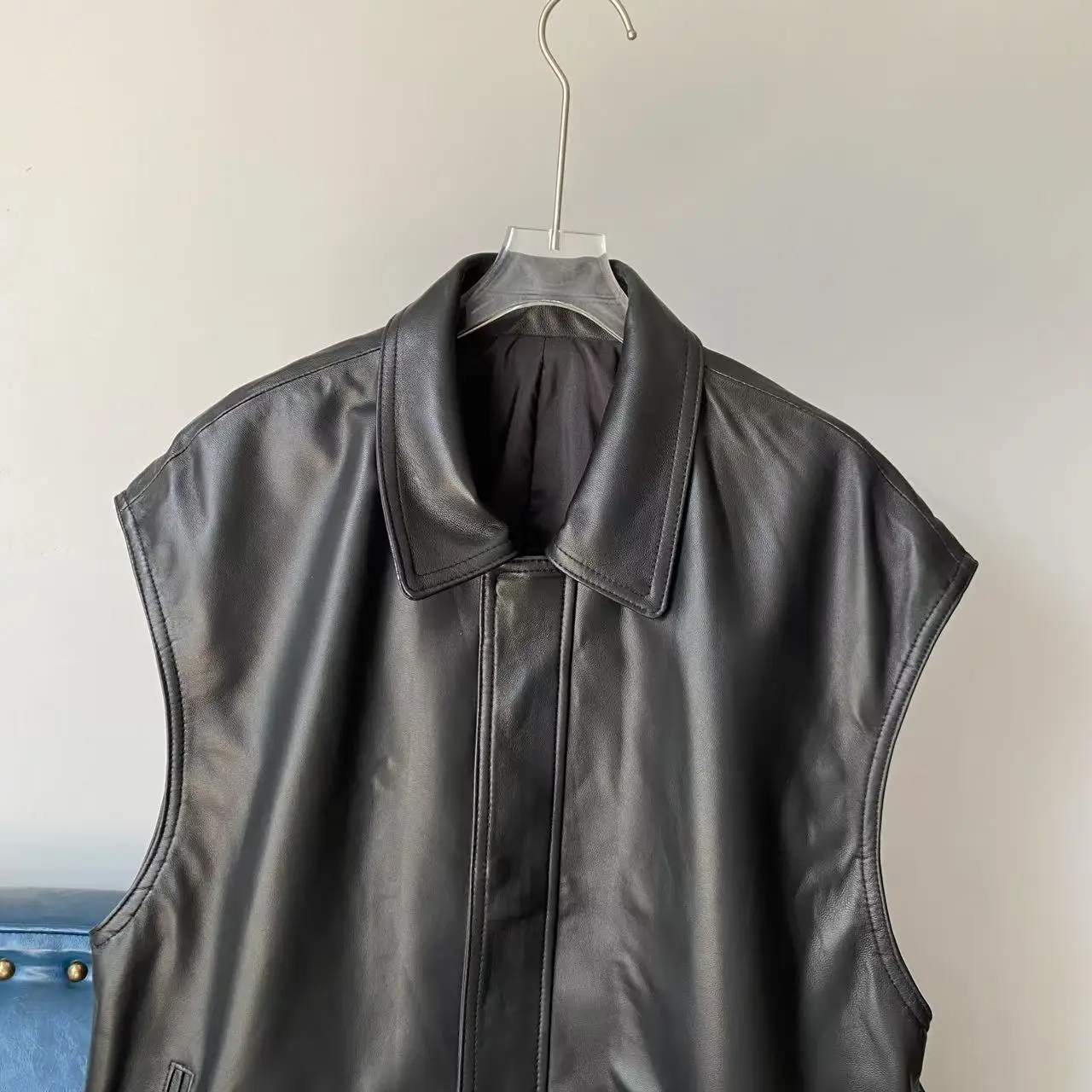 2025 가을 신상 여성용 천연 가죽 자켓 양가죽 오토바이 슬림 코트 중간 길이 스탠드 칼라 슬리밍...