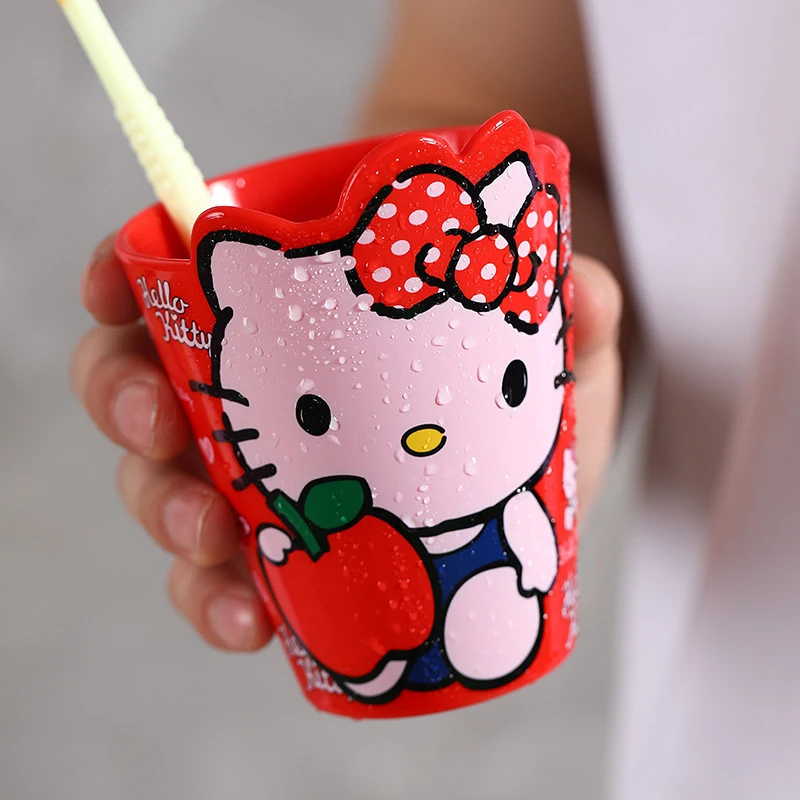かわいいハローキティマウスウォッシュカップ歯シリンダーカップル歯ブラシカッププラスチック家庭用カップ私の漫画ミルク飲料カップ