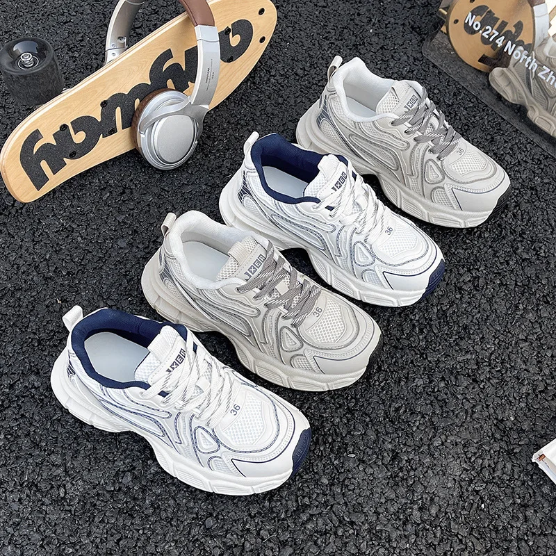 

Platform Dad Shoes Women 2025 Spring and summer new style breathable mesh versatile fashion non-slip lightweight casual sneakers