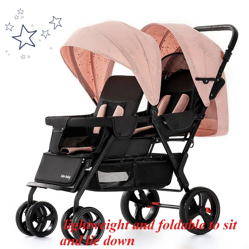 

Twin strollers are lightweight and foldable to sit and lie down