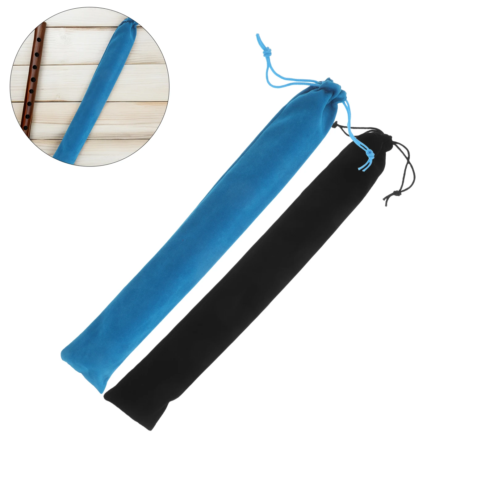 

8 Pcs Musical Instrument Storage Bag Harmonica Flute Carrying Case Flannel Accessories