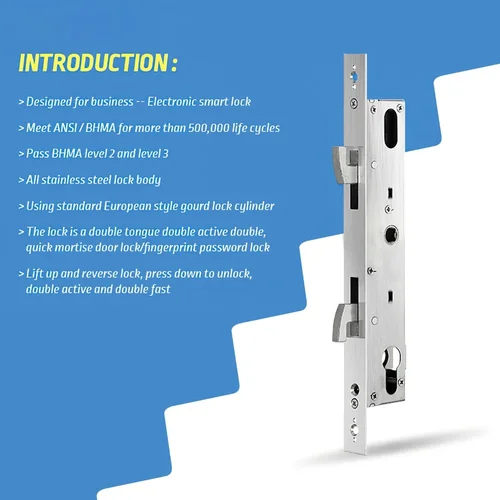Imagen 2 del producto Puente roto, aleación de aluminio, acero, cuerpo de cerradura de puerta con huella dactilar para cerradura de puerta inteligente, accesorios de cerradura tipo 5050 72 85
