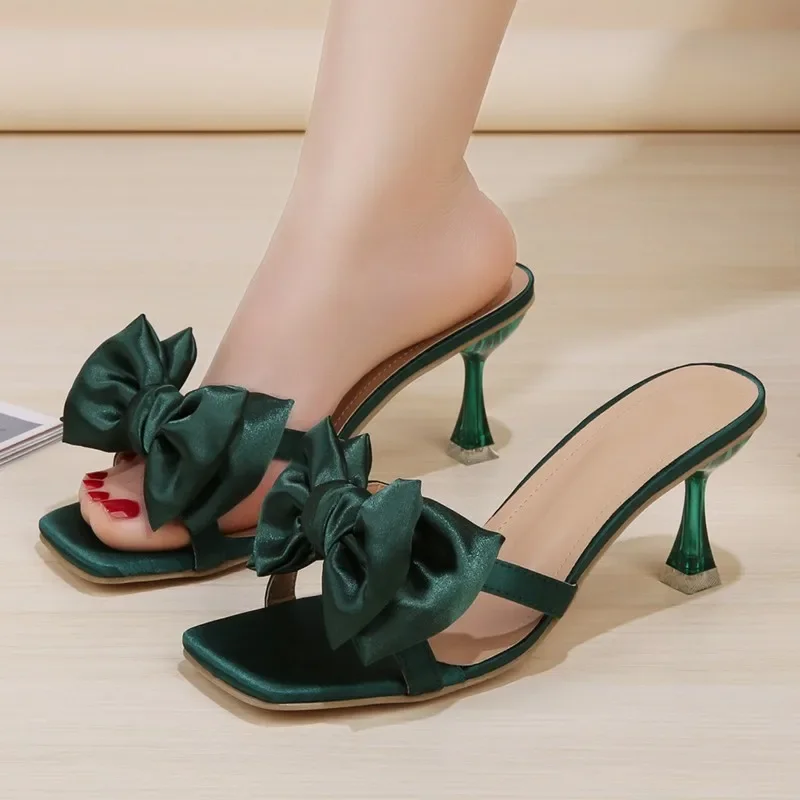 Women\'s Shoes 2024 Fashion Horseshoe Heel Women\'s High Heels Summer Sexy High Heels Bow Tie Shoes Ladies Zapatos Mujer