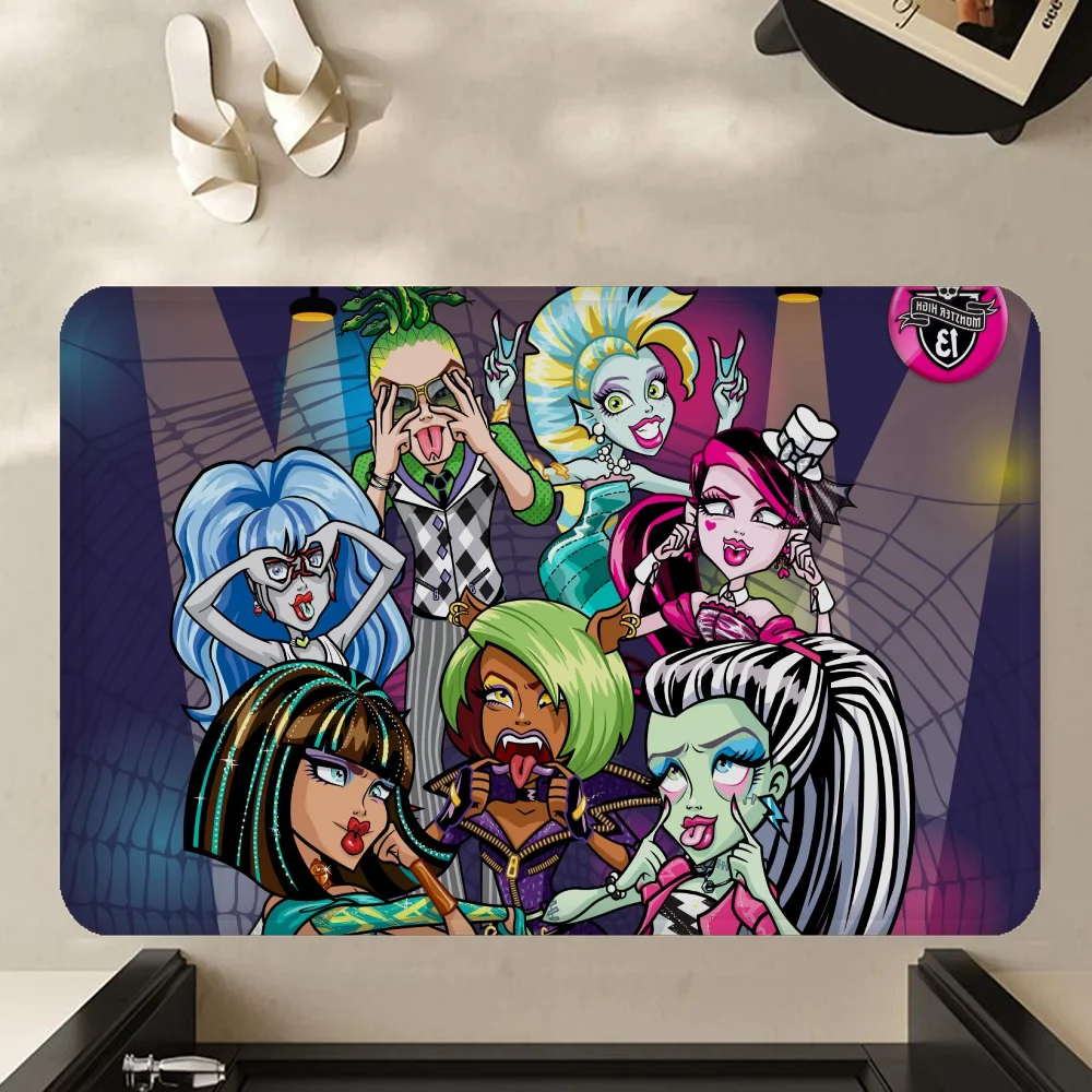 Cartoon M-Monster High D-Draculaura Bathroom Mat Anti-slip Absorb Water Long Strip Cushion Bedroon Mat Welcome Doormat