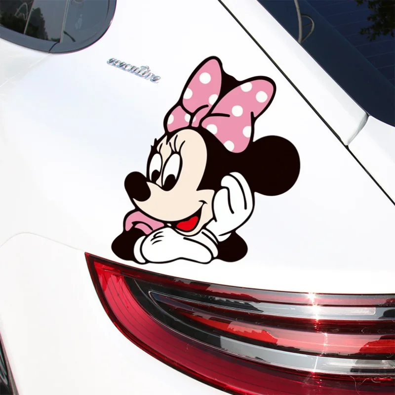 ديزني ميكي ميني Peeking بيرينغ سيارة ملصقا الإبداعية مضحك ملصق حائط من الفينيل‏ ملصق تقليم مقاوم للماء اكسسوارات ديكور سيارة
