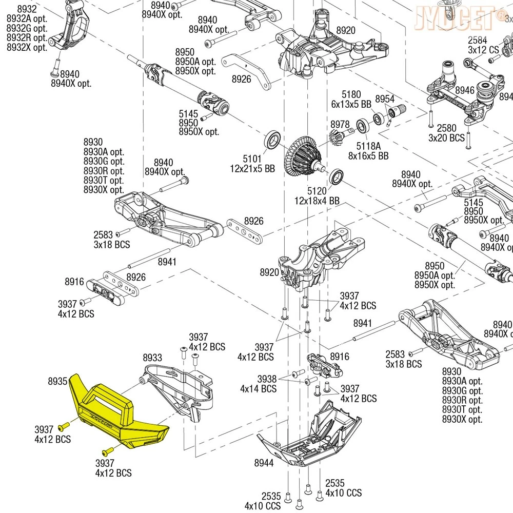 Aluminium # 8935 Voorzijde # 8936 Achterbumper Upgrade Onderdelen voor RC 1/10 Traxxas MAXX 89076-4 89086-4