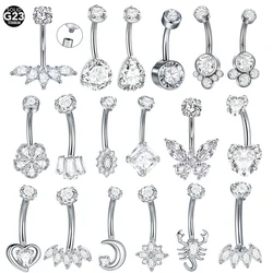 1pc Titanium Scorpion Belly Button Ring Butterfly Zircon 14G Internally Threaded Belly Piercings Jewelry Piercing Ombligo
