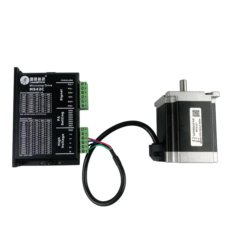 Original Leadshine 2 Phase 57 Series NEMA23 Stepper Motor Kit 57HS21A   Driver M542C Input Voltage VDC20-50V