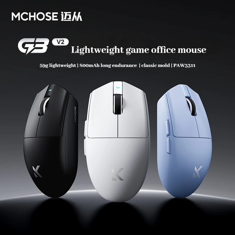 MCHOSE G3 V2 Gaming Muis Tri-mode Draadloze Paw3311 Sensor Lichtgewicht Ergonomie Esports Draadloze Muis Pc Gamer Accessoires