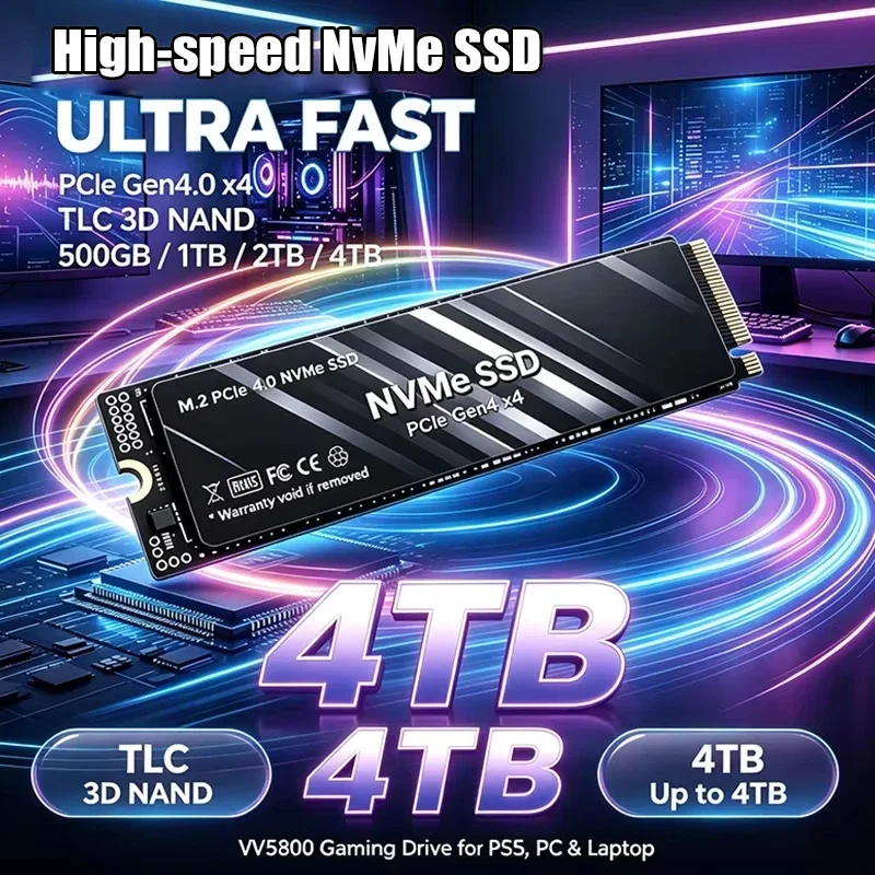 SSD NVMe PCIe Gen4x4 original, unidade de estado sólido de 500 GB, 1 TB, 2 TB, 4 TB, formato M.2 2280, disco rígido de alta velocidade para computadores de mesa, jogos e portáteis.