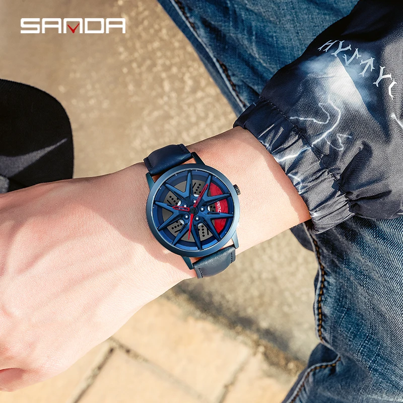 SANDA-reloj deportivo P1071 para hombre, pulsera de cuarzo resistente al agua, de marca superior, de lujo, para negocios