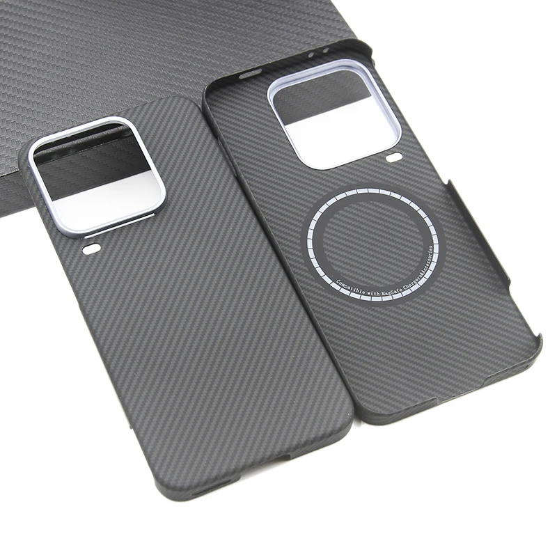

ZXKE True Fiber Case for Vivo IQOO15Ultra Cover Embedded Iron Sheet Magnetic Car Support Magsafe Aramid Fiber Shell