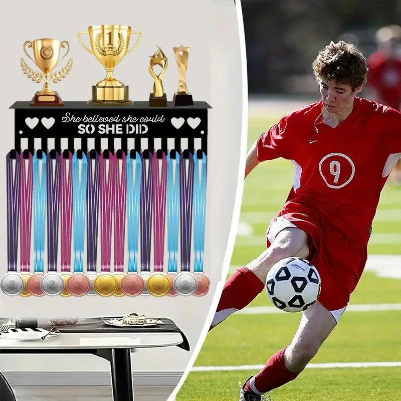 【CM】Medal Hook Display Rack Wall-Mounted Awards Storage Holder Key Holder Suitable for Football, Basketball, Sports Enthusiasts