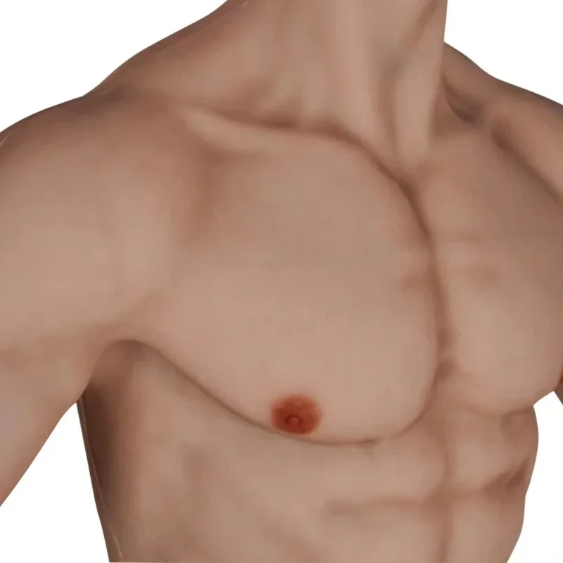 Silicone simulation enhances fake abdominal muscles chest arm clothing fake muscle suit