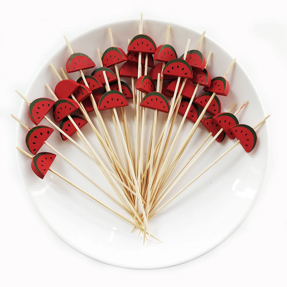 100/50 Stück Hawaii Party Cocktail Sticks Bambusspieße für Salat Dessert Einweggabeln Buffet Obst Geburtstagsfeier Hochzeit – Detail 10