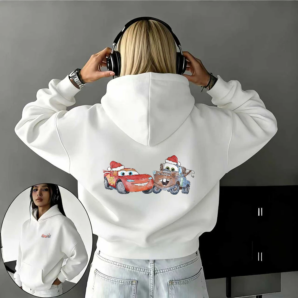 Disney's Lightning McQueen y sudaderas con capucha estampadas 100% algodón puro para hombres y mujeres, camisetas casuales y cálidas para otoño e invierno