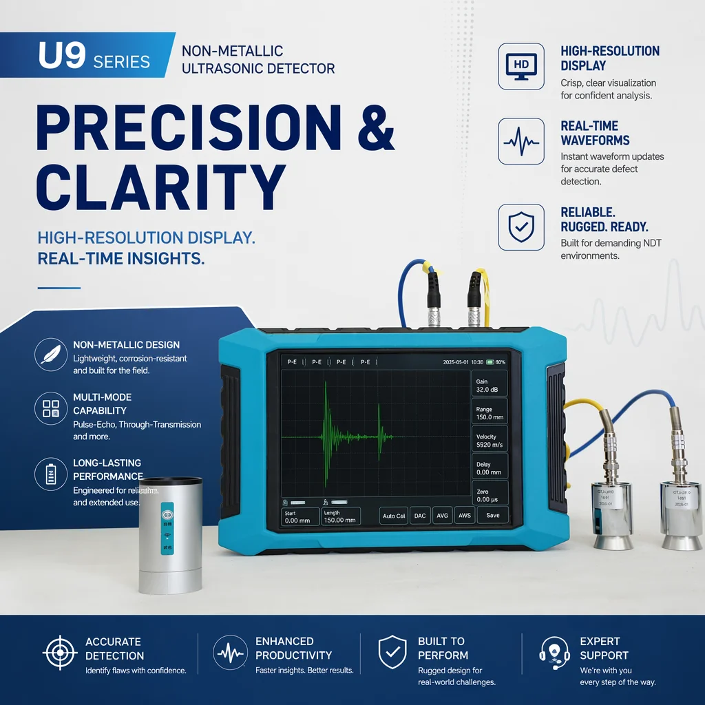 Digital Non-metallic Ultrasonic Detector U9 Series for Structural Inspection NDT Ultrasonic Pulse Velocity Tester