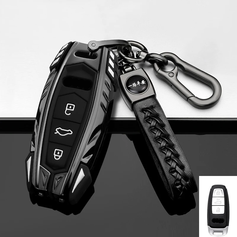 

Car Key Case for Audi A4 A5 A6 A7 A8 Q8 Q5 S6 S7 S5 S4 RS6 RS7 3 Buttons Smart Keyless Entry Remote Control Protector Coverr