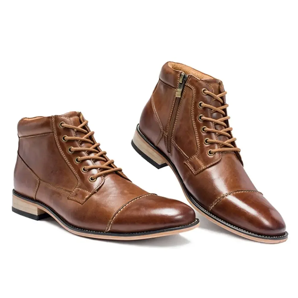 Bottes classiques en cuir véritable pour hommes, chaussures décontractées, bottes de rinçage Chukka, haute qualité, mode automne et hiver, taille 40-50