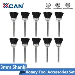 XCAN Nylon Wheel Brushes 3.0mm Shank Nylon Wire Brush Kit Polishing Brush Rotary Tool Accessories for Dremel Rotary Tool