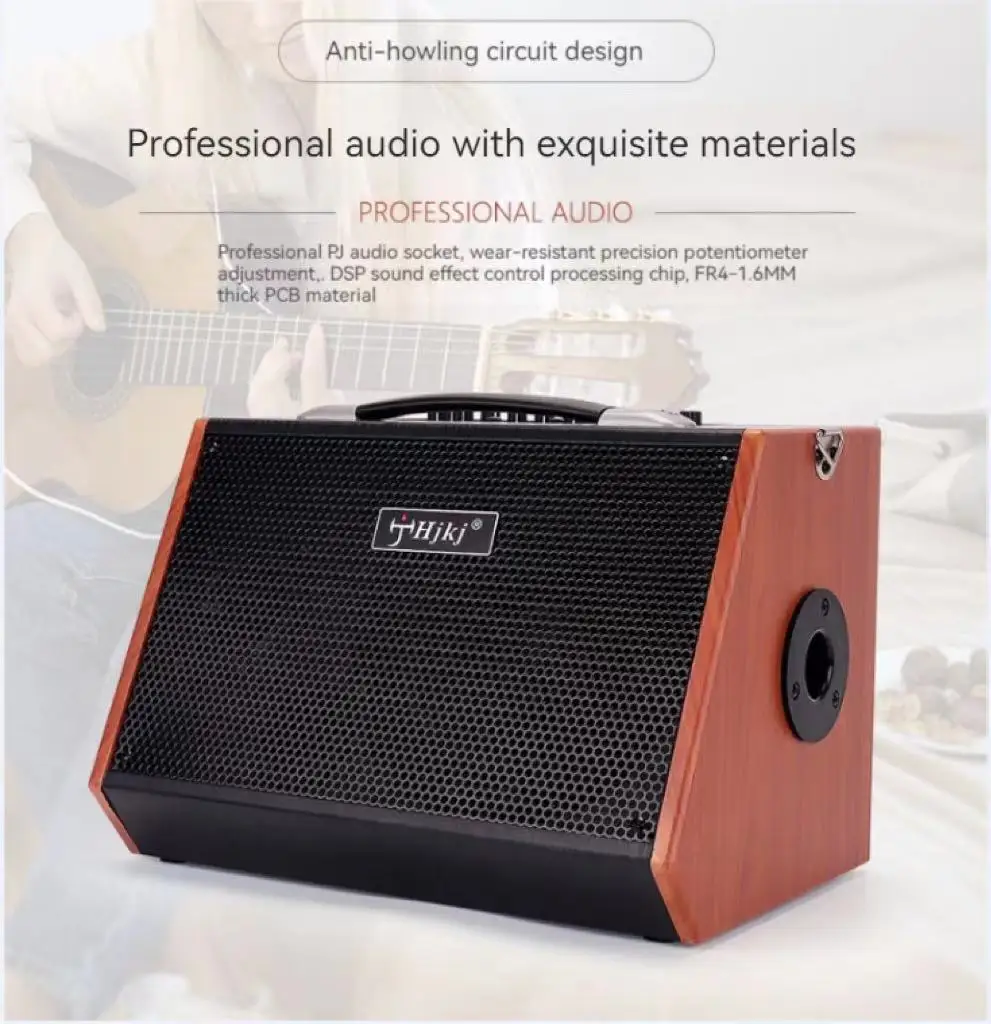 80W High-Power Electric Guitar Amplifier Portable Bluetooth Speaker Outdoor TWS Multifunctional Playing And Singing Bass Speaker