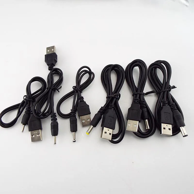 USB Port to 5V DC 3.5*1.35mm 2.0*0.6mm 2.5*0.7mm 4.0*1.7mm 5.5*2.1mm 5.5*2.5mm Plug Jack Power Extension Cable Connector D3