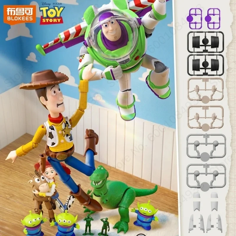 Blokees Disney Pixar Toy Story Édition Élite V1 Boîte Mystère Woody Buzz Lightyear Figurine Articulée Modèle de Film Jouet de Collection Cadeau