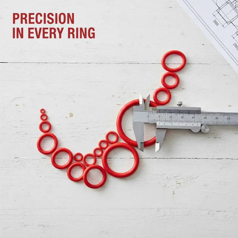 Silicone O-Ring Assortment Kit 351Pcs 10 Sizes with Storage Case Waterproof Sealing Rings for Cars Plumbing Pipelines