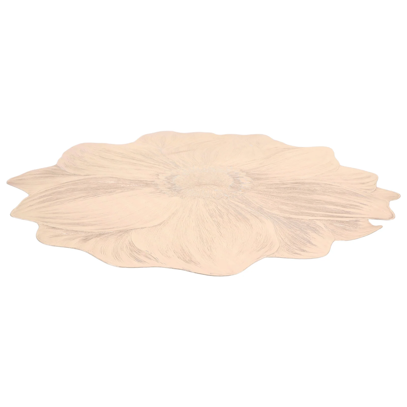 

Gold Round Placemats Heat Insulation Anti Slip Dining Table Pads Elegant Lotus Flower Design Washable Kitchen Mat for Hot Dishes