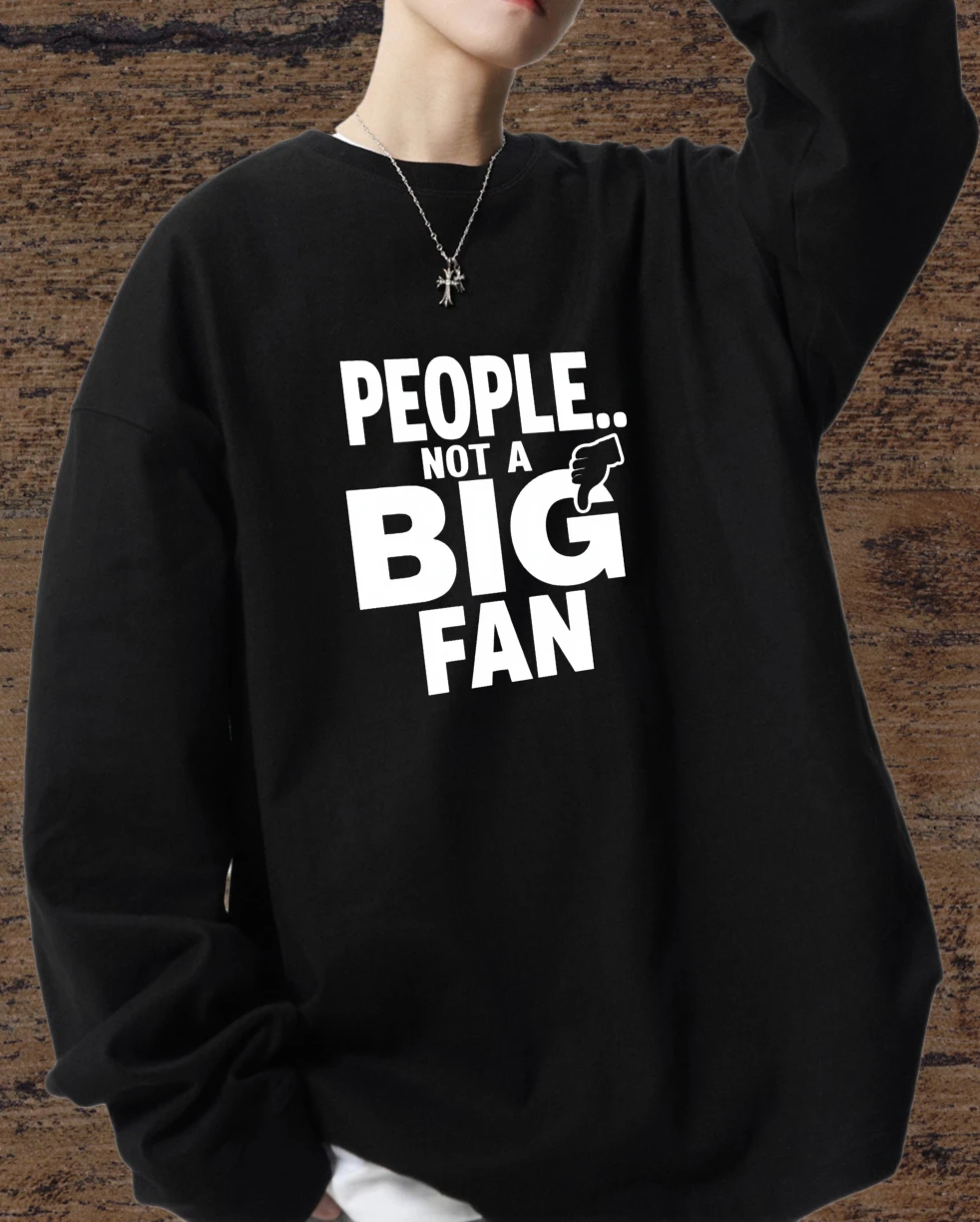 

Футболка мужская осенняя Мужская одежда Дышащая футболка с длинными рукавами и графическим рисунком People Not A Big Fan Harajuku Базовая футболка с принтом Футбол