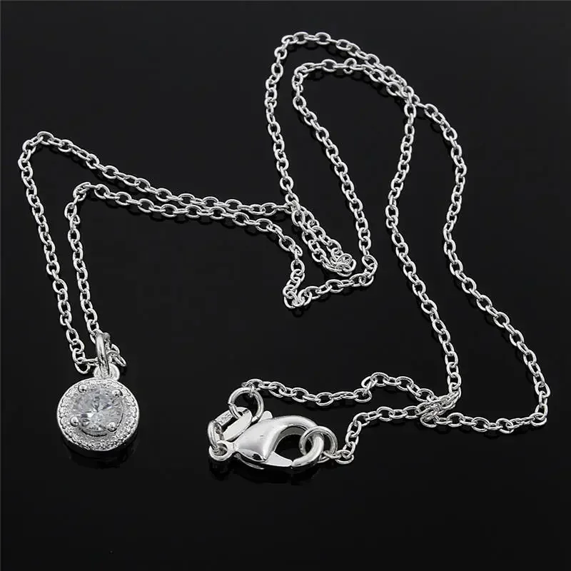 925 Sterling Silver Necklace For Women Jewelry beautiful Zircon flowers Pendant Fashion Christmas gifts Wedding party