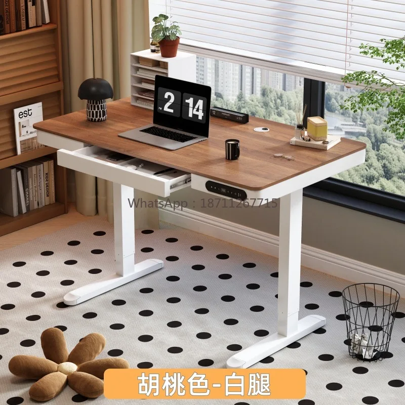 Meja komputer dengan kaki yang dapat diangkat, meja e-sports, meja kantor, meja kerja, meja buku