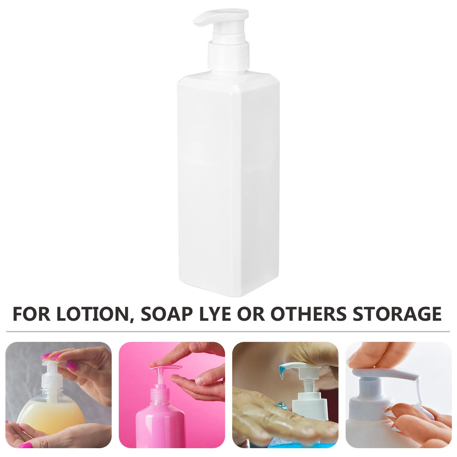 500ml Empty Shower Gel Bottle, White Squeeze Dispenser for Home & Bathroom, Leak-Proof Refillable Container