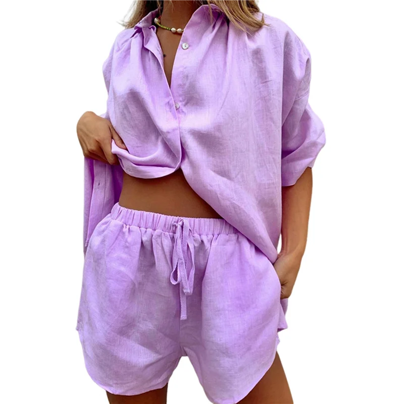 

Women 2 Piece Outfit Summer Short Sleeve Top And Shorts Sweatsuit Set-A55G