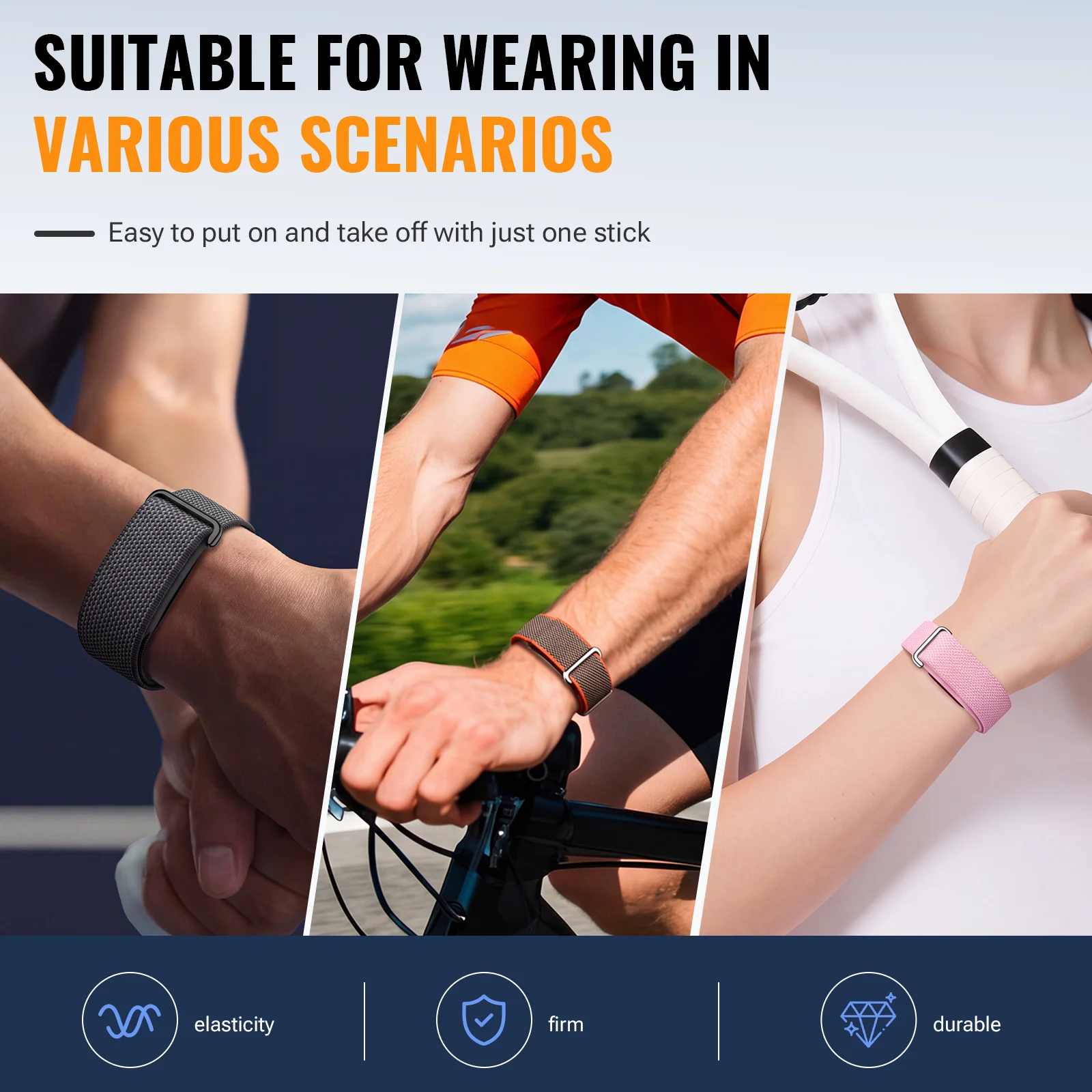 Nylon Braided Wrist Sport Strap For Google Fitbit Air Breathable Quick-dry Band Outdoor Cycling Running Watch Replacement Part