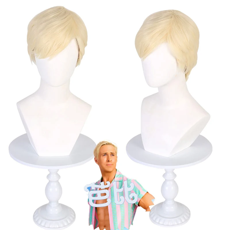 الرجل الذهبي الشعر القصير أربي أفلام الذكور الرصاص كين تأثيري شعر مستعار euramerican ملابس يومية موضة مقلد الشعر عطلة ارتداء شعر مستعار كامل #1