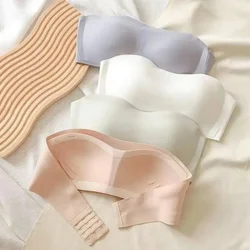 Sexy Seamless Tube Top Bra Invisible strapless Bras Women Underwear thin Non slip Push up Bralette Wireless Female Lingerie