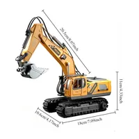 Engineering Car Alloy And Plastic Remote Control Digger Remote Control Truck,Children's 2.4Ghz 1:20 Rc Excavator Toy for Kids