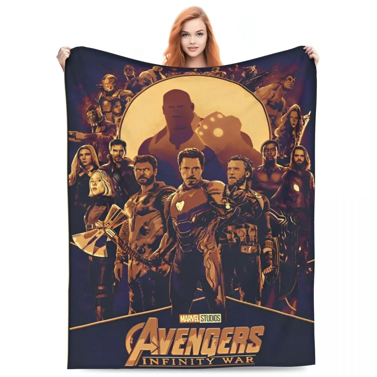 Avengers Marvel Assemble Super Soft Blanket Picnic Plush Throw Blanket Funny Bedroom Flannel Bedspread Sofa Bed Cover