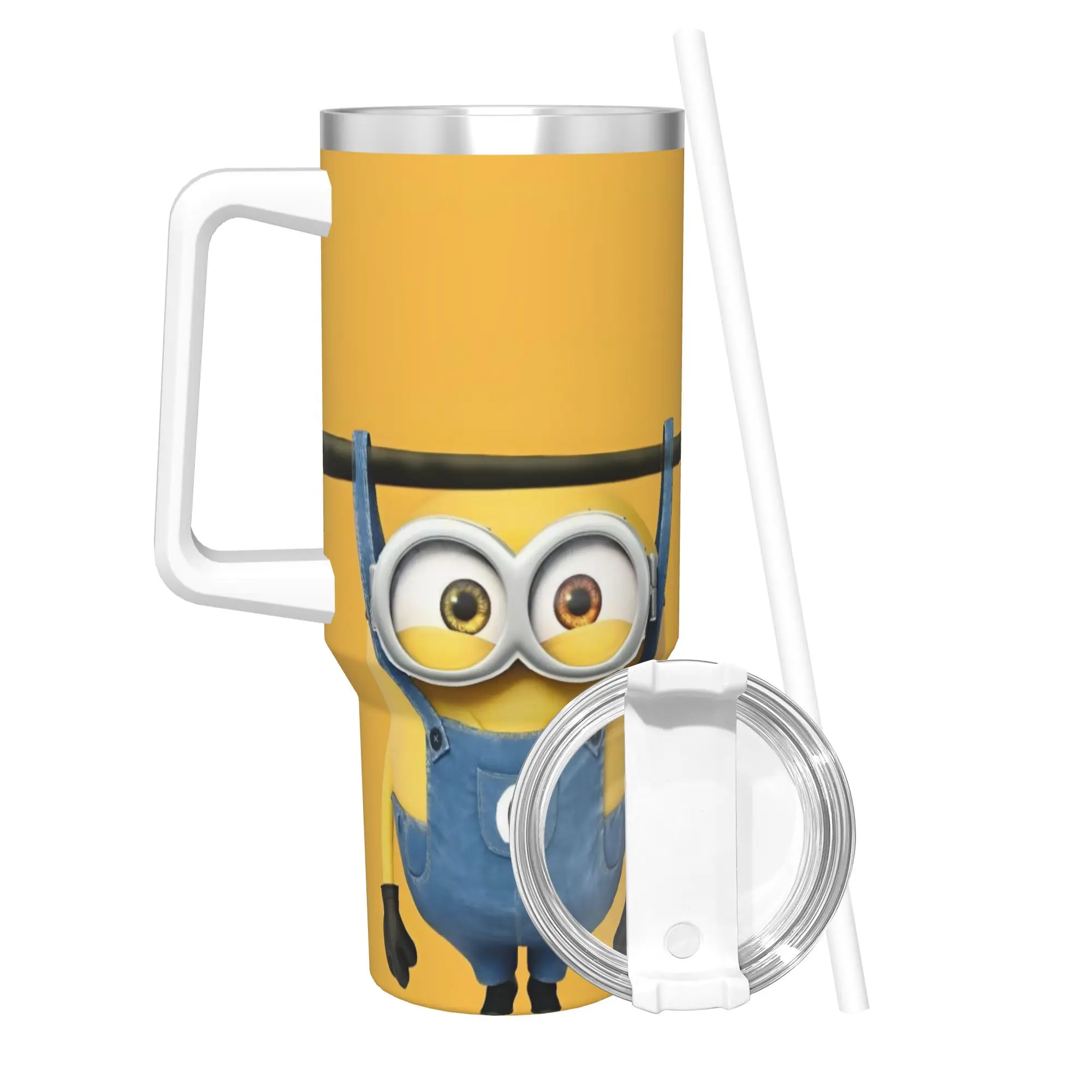 

M-Minions Cute Cartoon Tumbler Vacuum Insulated Coffee Cups Vacuum Flask Smoothie Tea Mug Water Bottle 40oz