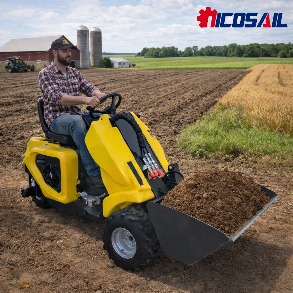 

Small wheel loader Three-wheel Design Rear Wheel Steering 10L Fuel Tank for Greenhouse Farm Operations