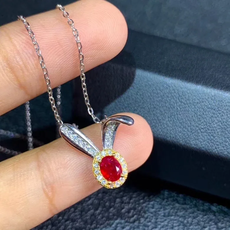 Natural Ruby Pendant/Sapphire Pendant Ladies Necklace Jewelry Silver 925 Jewelry luxury jewelry designers