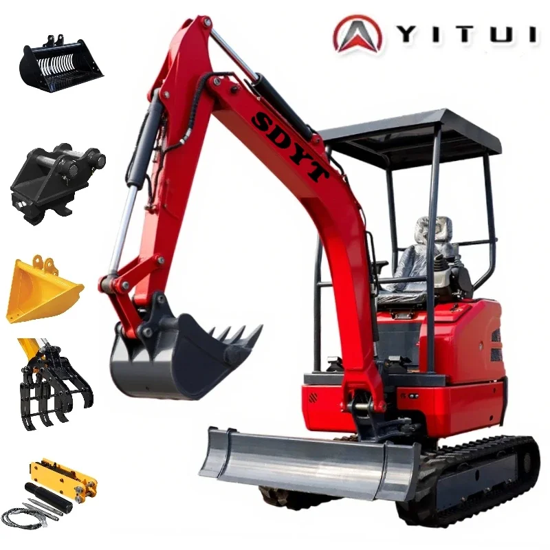 Miniescavadeira personalizada multifuncional, 2,0 toneladas, 2,6 toneladas, ce epa euro 5, todo o motor Kubota, miniescavadeira, entrega rápida